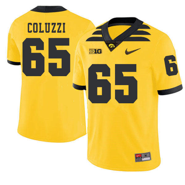 2019 Men #65 Marshall Coluzzi Iowa Hawkeyes College Football Alternate Jerseys Sale-Gold